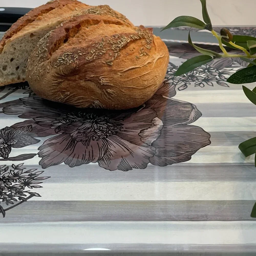 MacKenzie-Childs Sterling Garden Glass Worktop Saver / Serving Board